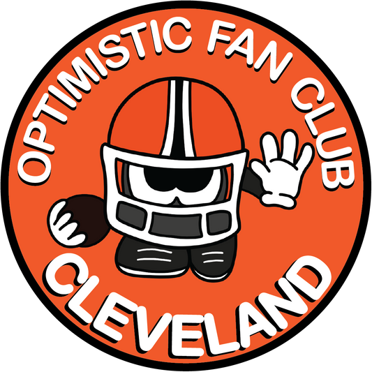 Helmet Man Sticker - Optimistic Cleveland Fan Club Circle Sticker