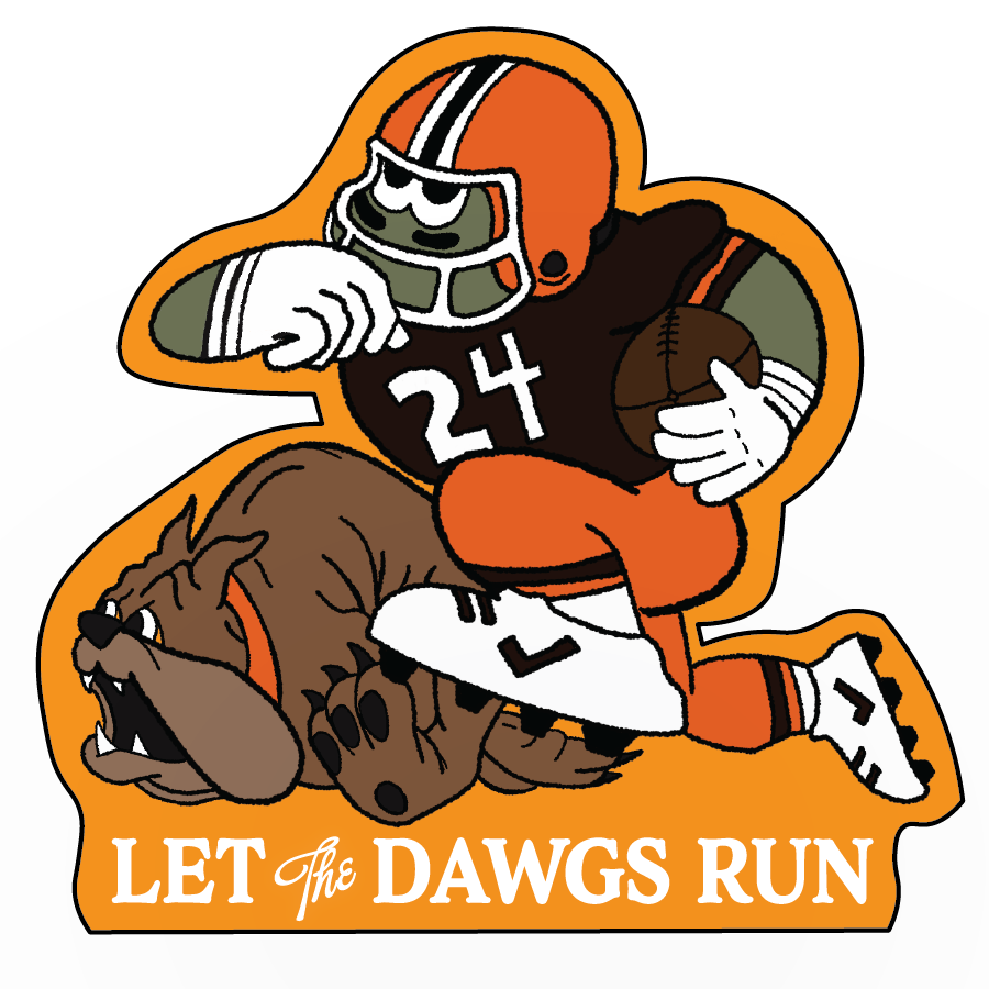 Let THE Dawgs Run Sticker | Cleveland Football Sticker