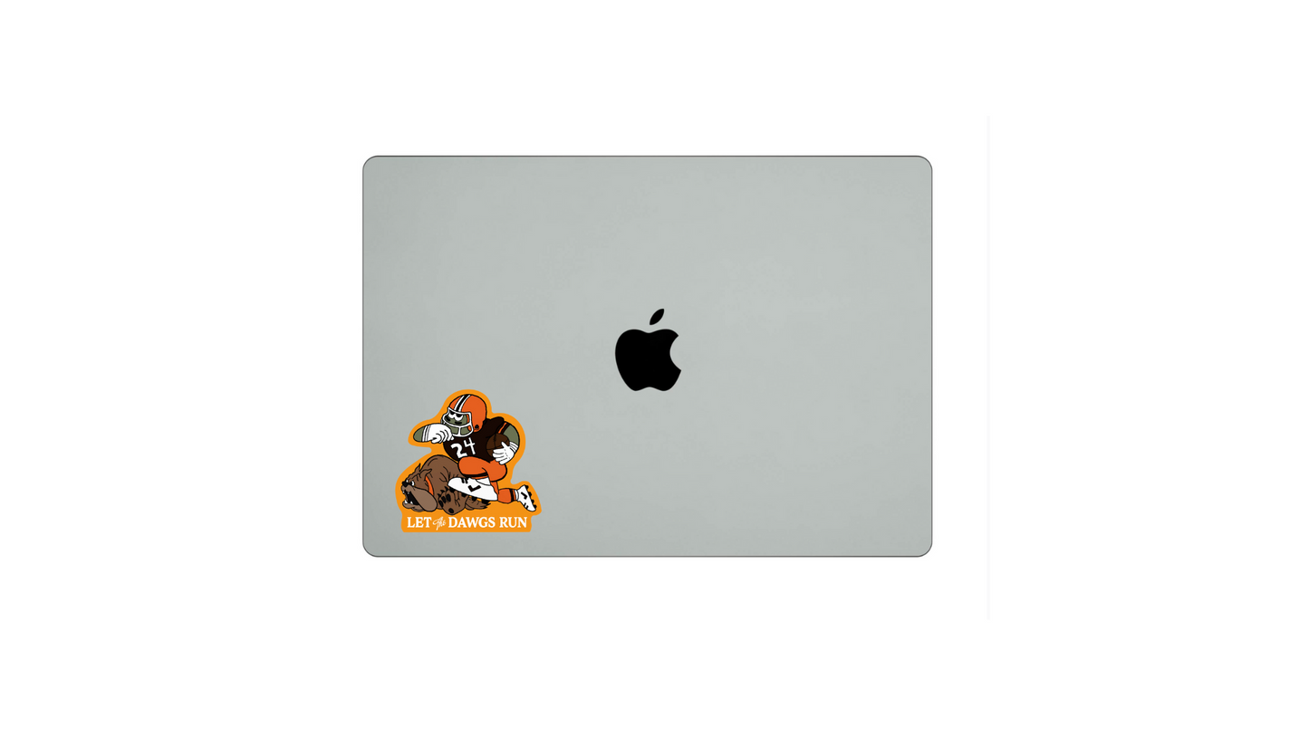 Let THE Dawgs Run Sticker | Cleveland Football Sticker